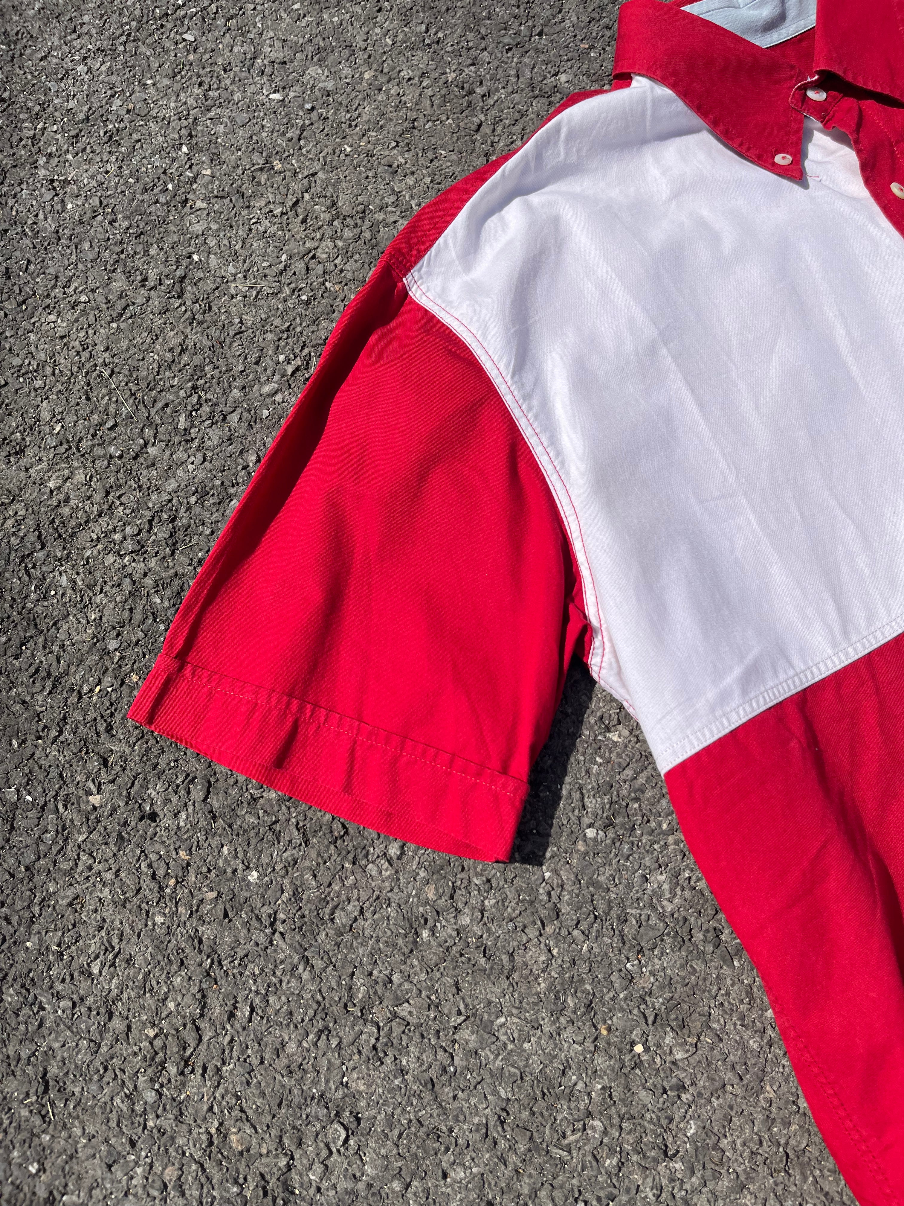CHEMISE BICOLORE ROUGE ET BLANCHE